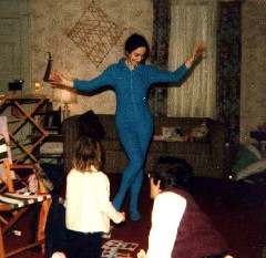 Katherine (Kat) McDougal Wheeler McCandless; Ruth Bennett McDougal Dorrough; Ron McDougal; Christmas; Onesie pajamas; Rushville NY